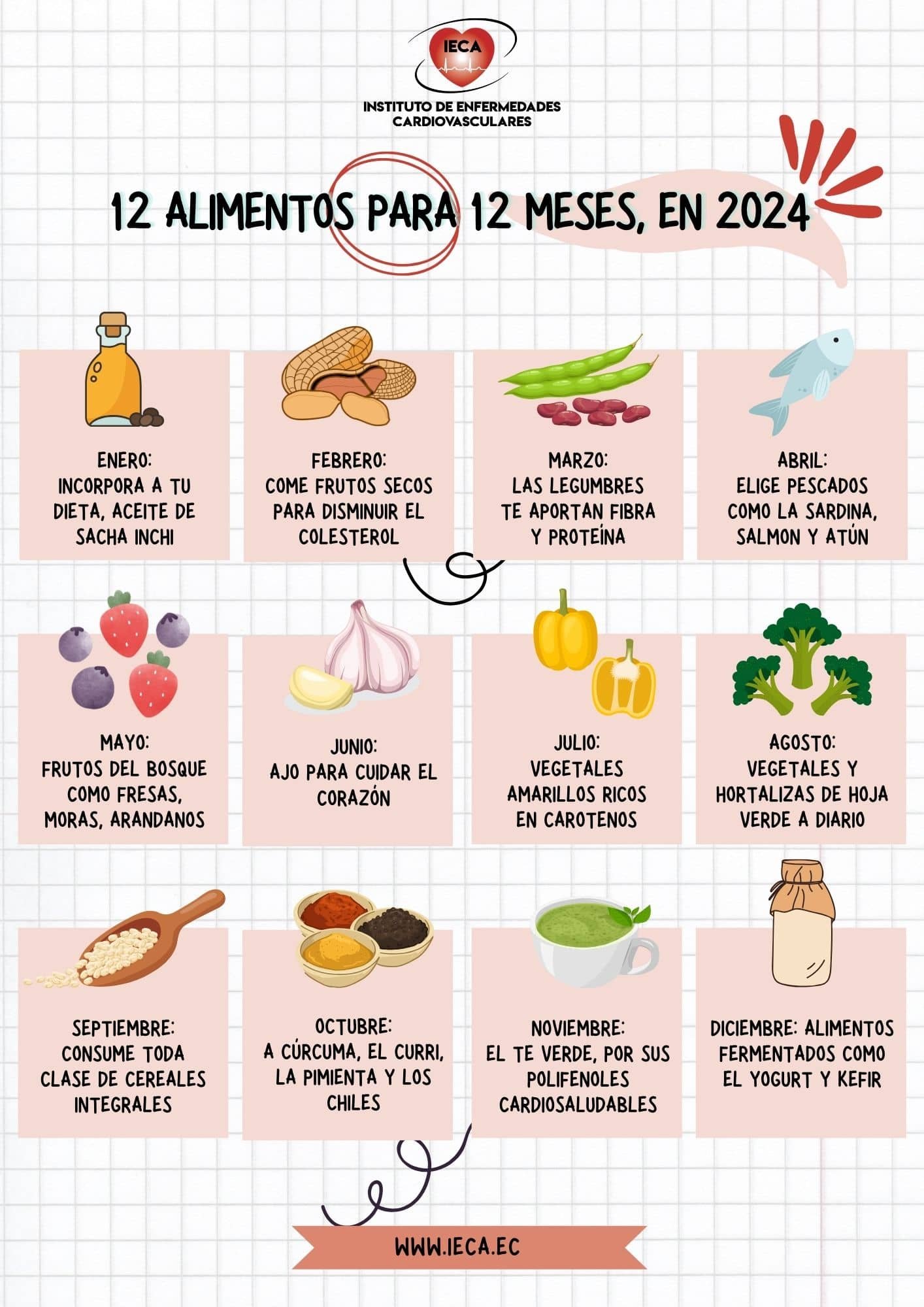 12 alimentos para un corazón sano el 2024